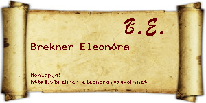 Brekner Eleonóra névjegykártya